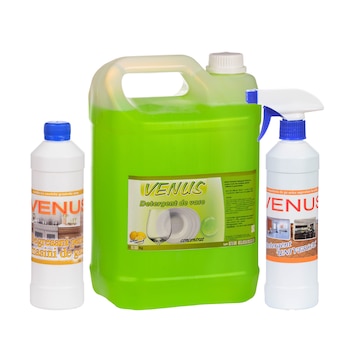 Pachet avantajos curatenie bucatarie Chimtech4: detergent Venus pentru vase 5Kg + degresant Venus pentru masini de gatit 0.5 Kg + detergent Universal Venus pentru orice suprafata lavabila 0.5 Kg, CHIMTECH, 6Kg Pachet avantajos curatenie bucatarie Chimtech4: detergent Venus pentru vase 5Kg + degresant Venus pentru masini de gatit 0.5 Kg + detergent Universal Venus pentru orice suprafata lavabila 0.5 Kg, CHIMTECH, 6Kg
