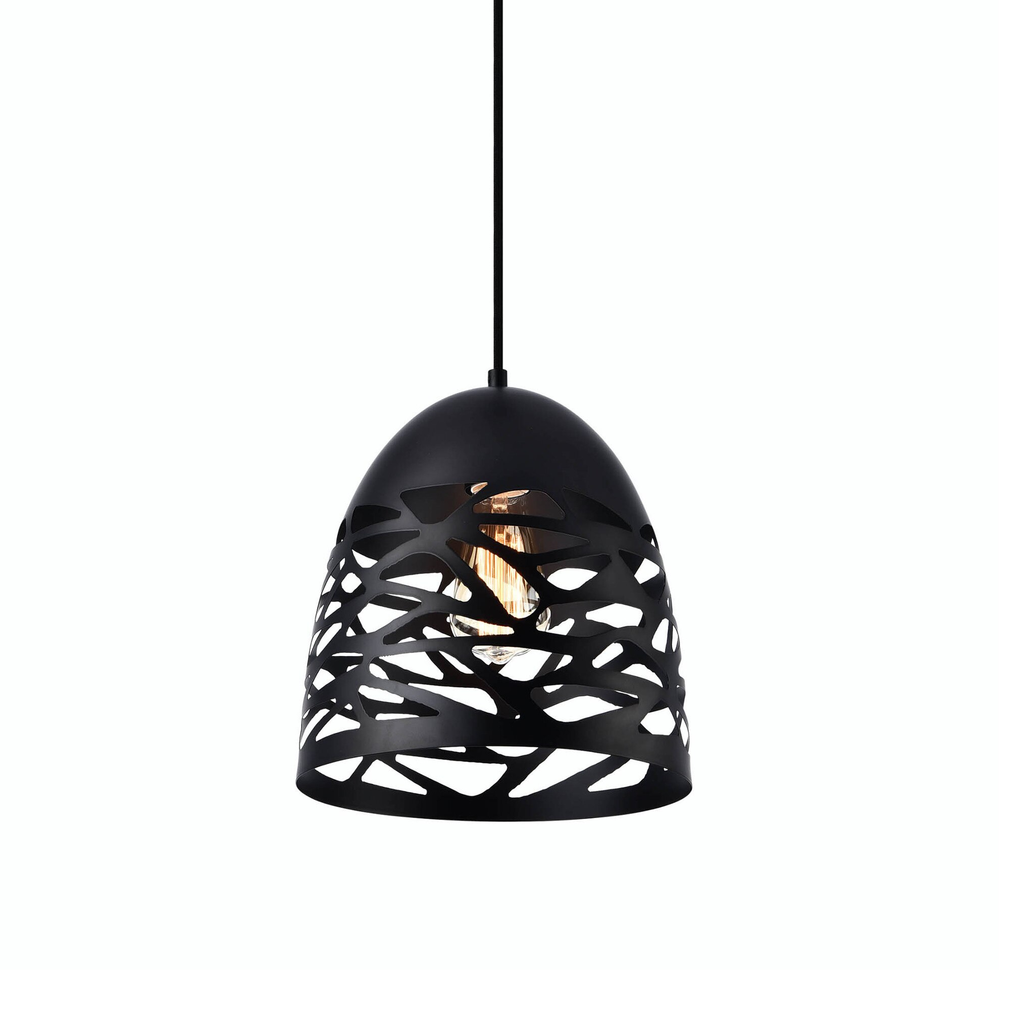 Lustra design decorativ Lolland, lux.pro, E27, 1x 60 W, metal, negru