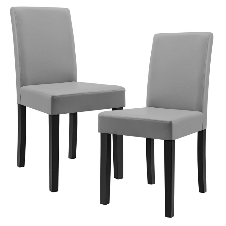 Комплект от 2 броя тапицирани столове [en.casa]® Zágráb 90 x 42 x 48 cm, Светлосив