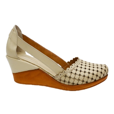 Pantofi clasici de vara, design de patratele imprimate, D&J Exclusive, Bej