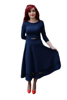 Rochie tinereasca, accesoriu auriu aplicat, D&J Exclusive, Albastru marin Rochie tinereasca, accesoriu auriu aplicat, D&J Exclusive, Albastru marin