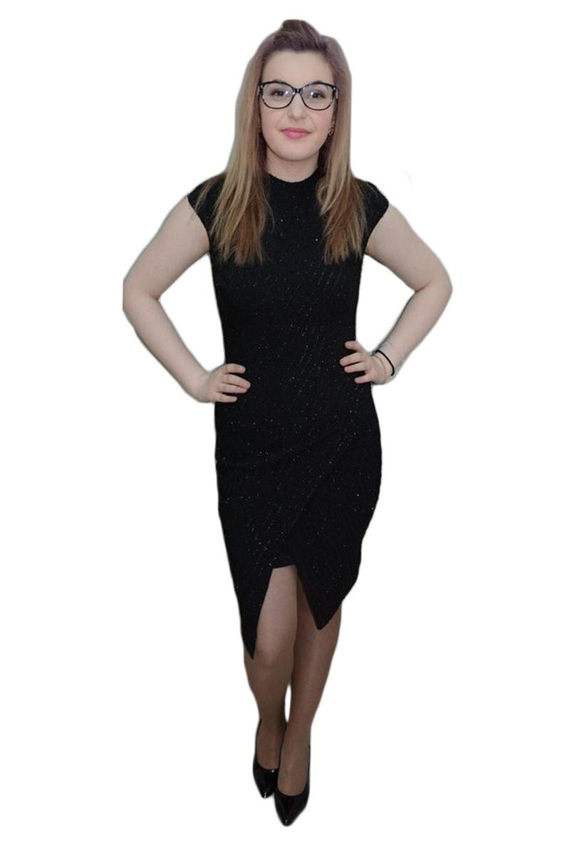 Rochie cu design de sclipici, D&J Exclusive, Negru