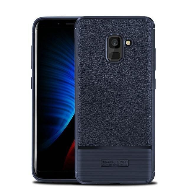 Husa Samsung Galaxy A8 (2018) - Tpu Brused Grain - albastru