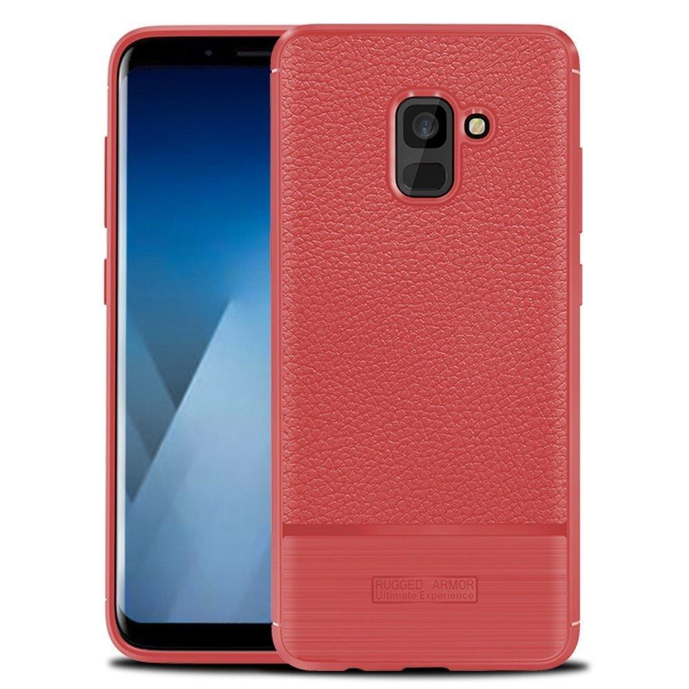 Husa Samsung Galaxy A8 (2018) - Tpu Brused Grain - rosu