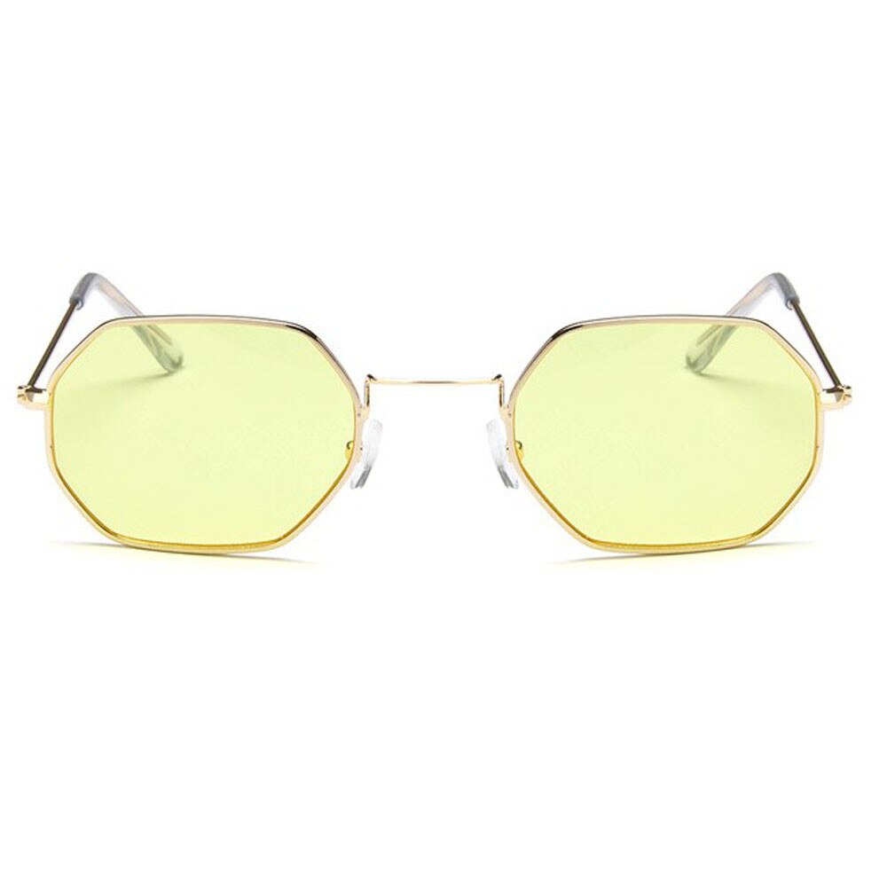 Ochelari retro unisex, octagonali cu lentila galbena
