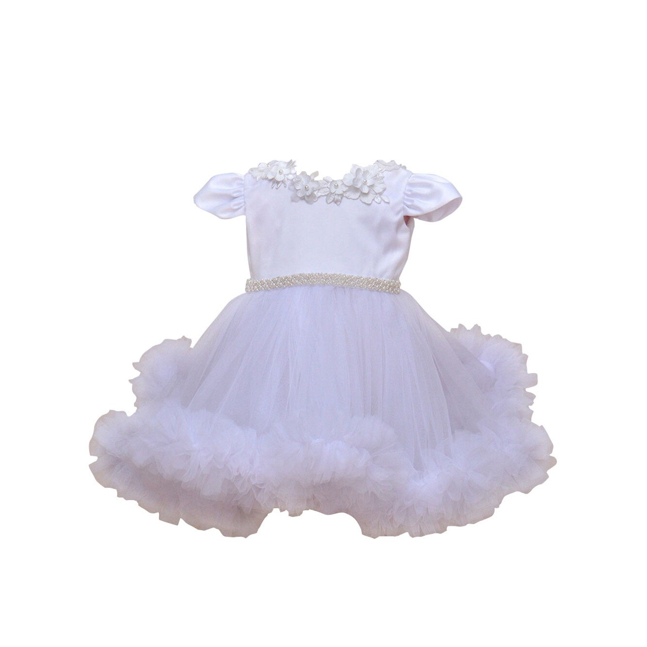 Set rochita de ocazie, si bentita, Couture Bebe, Alba