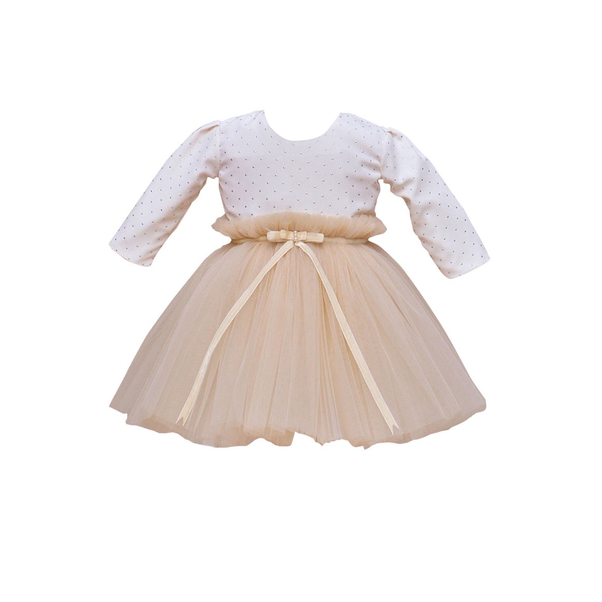 Set rochita de ocazie si bentita, Couture Bebe, Emily, crem