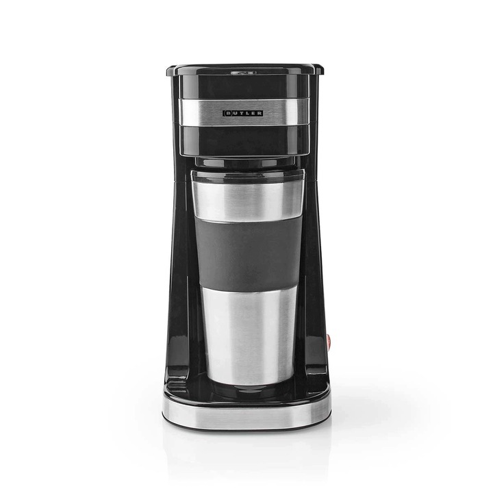 Cafetiera cu filtru Butler O7DZWTVF6K7PU2, 750 W, cana termica 0,4 l, negru/inox
