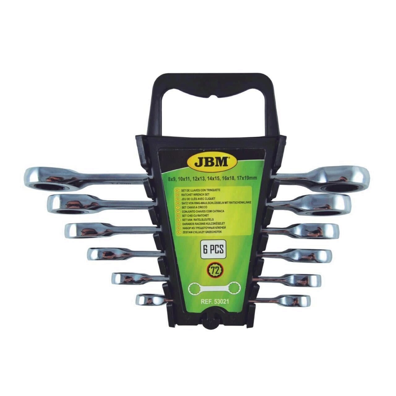 Set 6 chei inelare cu clichet JBM 53021, Cr-V, 8-19 mm