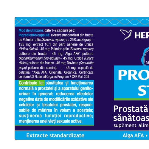 Supliment alimentar Herbagetica Prostato + Stem 120 capsule