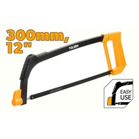 Cadru bomfaier GARDENEST by TOLSEN 300 mm (12"), cadru tubular otel lacuit, maner ergonomic ABS, cu panza inclusa, pentru taiere metal, plastic si alte materiale dure, uz profesional si casnic, tensionare rapida a lamei, rezistenta la uzura si coroziune