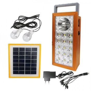 Sistem Iluminare LED cu Incarcare Solara, 2 Becuri LED si Lampa Portabila BB-9118 Sistem Iluminare LED cu Incarcare Solara, 2 Becuri LED si Lampa Portabila BB-9118