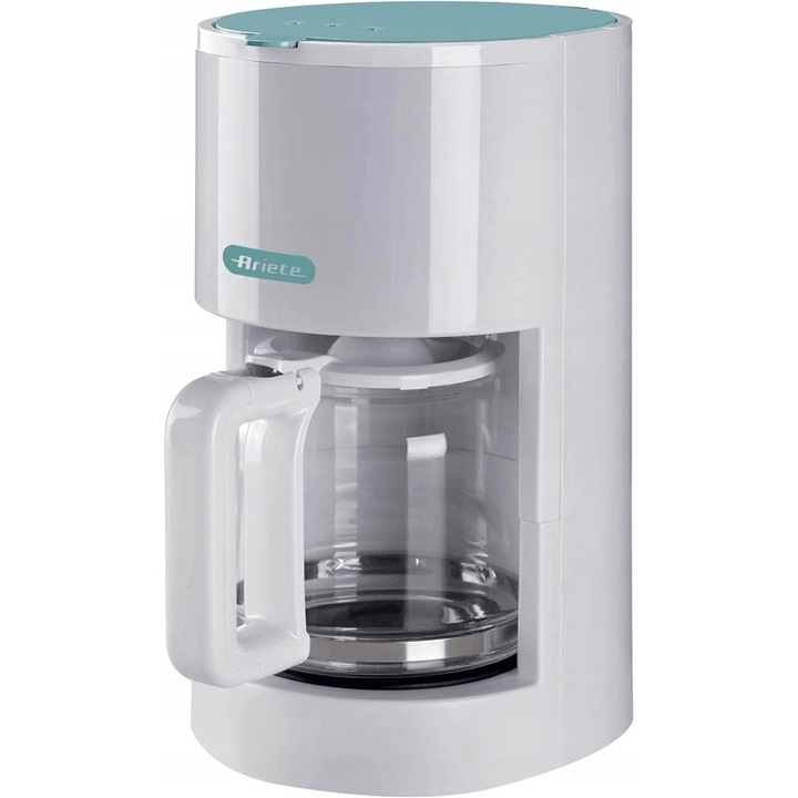 Cafetiera cu filtru Ariete 1394/01 UBIV0NRJ, carafa din sticla, 12 cesti, alb