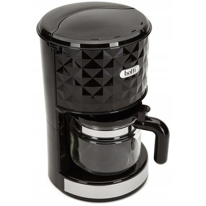 Cafetiera filtranta Botti CM0201, 1000 W, carafa din sticla 1,25 L, negru