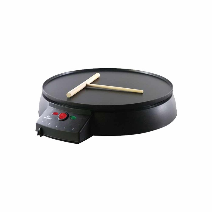 Aparat pentru preparat clatite, Elekom EK-006, 900 W, Suprafata antiaderenta, Diametru 28.5 cm, Negru