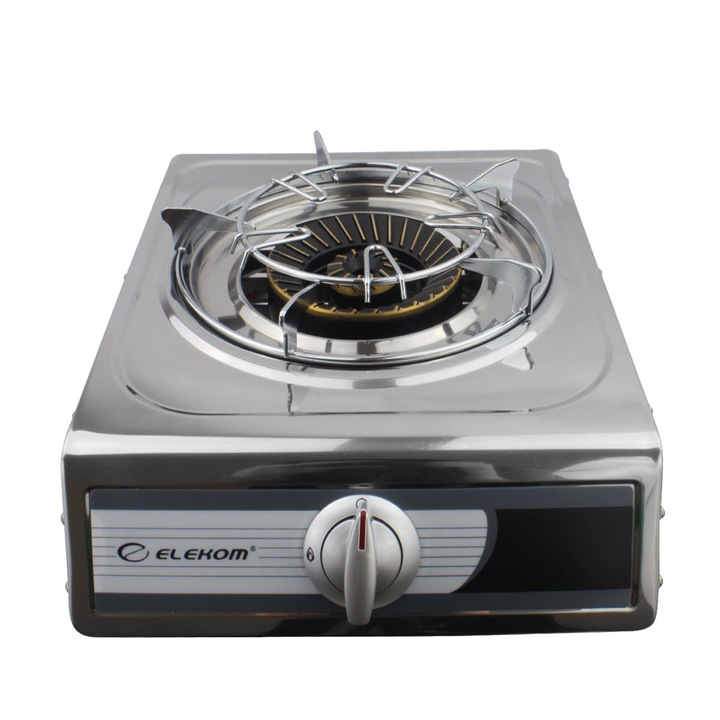 Plita pe gaz Elekom EK-B-1, 4,3 kW, consum redus, inox, 37 x 11 x 28.5 cm