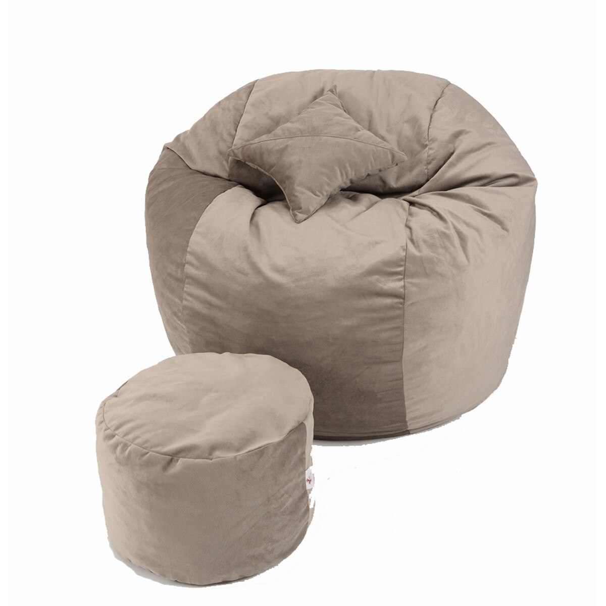 Fotoliu King Size XL cu Otoman si Perna decorativa, Old Oak Gama Plush Honey umplut cu fulgi de burete memory mix