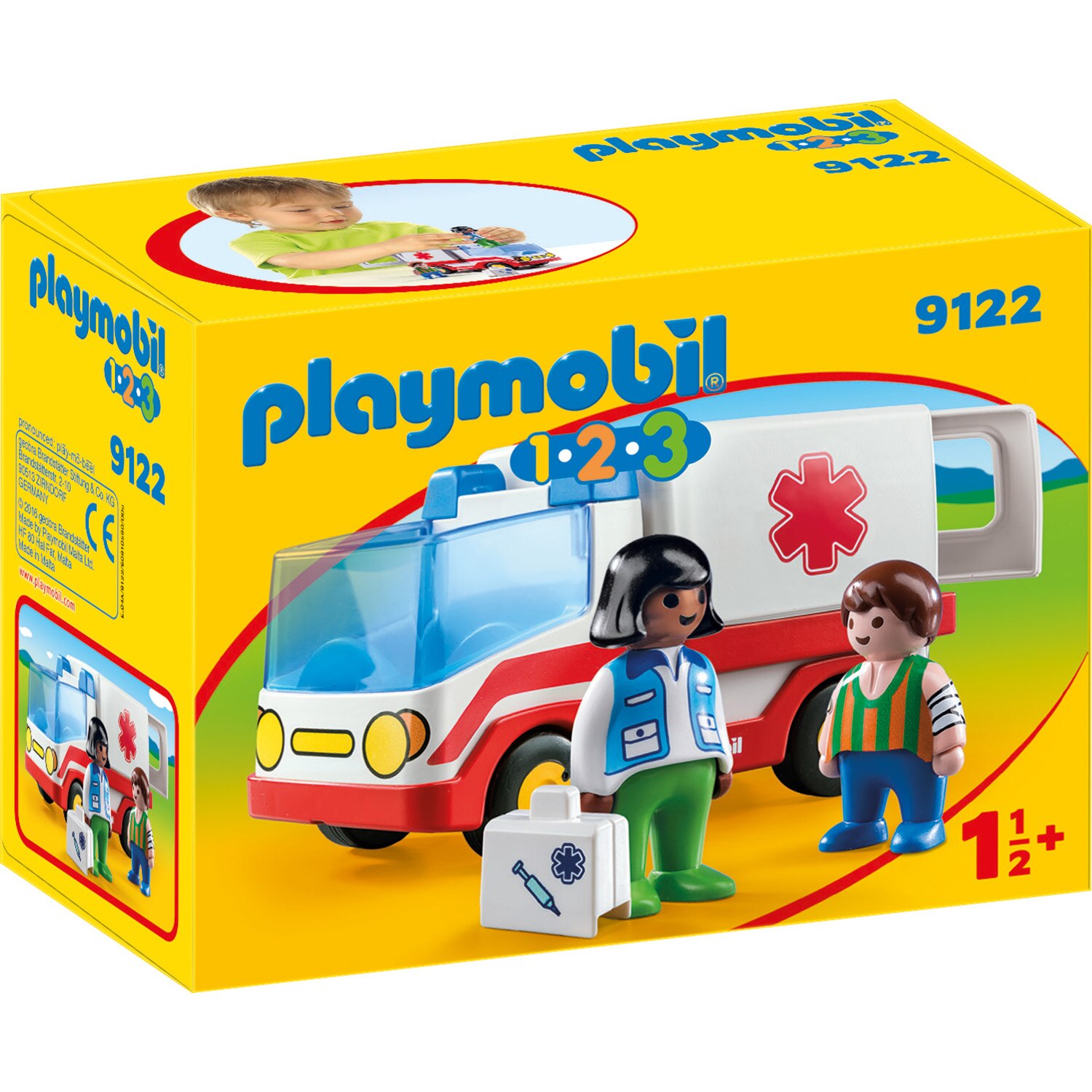 Playmobil 1.2.3 - Ambulanta si echipaj salvare