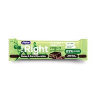 Baton proteic vegan, Fizico The Right Vegan Protein Bar, cacao si ciocolata neagra, 40 g, fara zaharuri adaugate