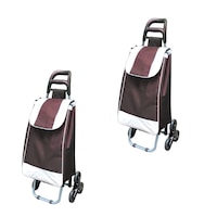 pachet 2 bucati - carut pentru piata cu 3 roti maro suporta 20kg imagen 15_2_
0