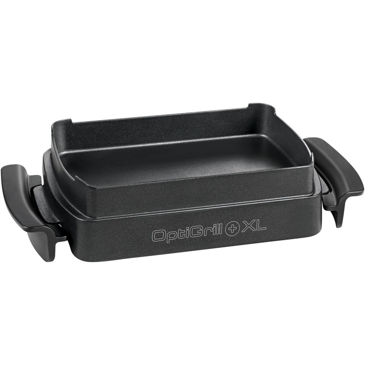 Tava de copt Tefal XA726870 pentru OptiGrill XL, placi antiaderente, 28.5 x 18.9 cm, Negru