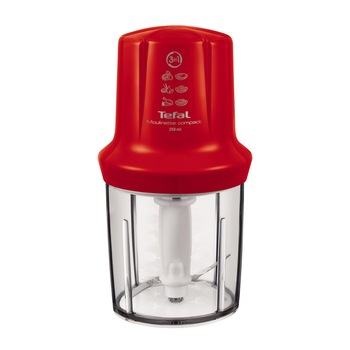 Tocator Tefal Moulinette Compact MB300538, 270 W, Functie 3 in 1, recipient 250 ml, Rosu Tocator Tefal Moulinette Compact MB300538, 270 W, Functie 3 in 1, recipient 250 ml, Rosu