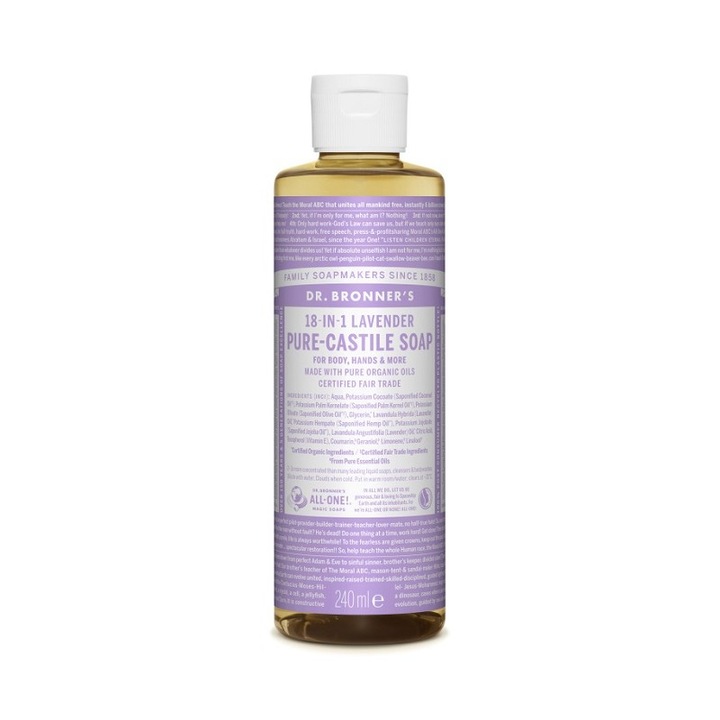 Sapun lichid de Castilia 18-in-1 Lavanda, 240 ml