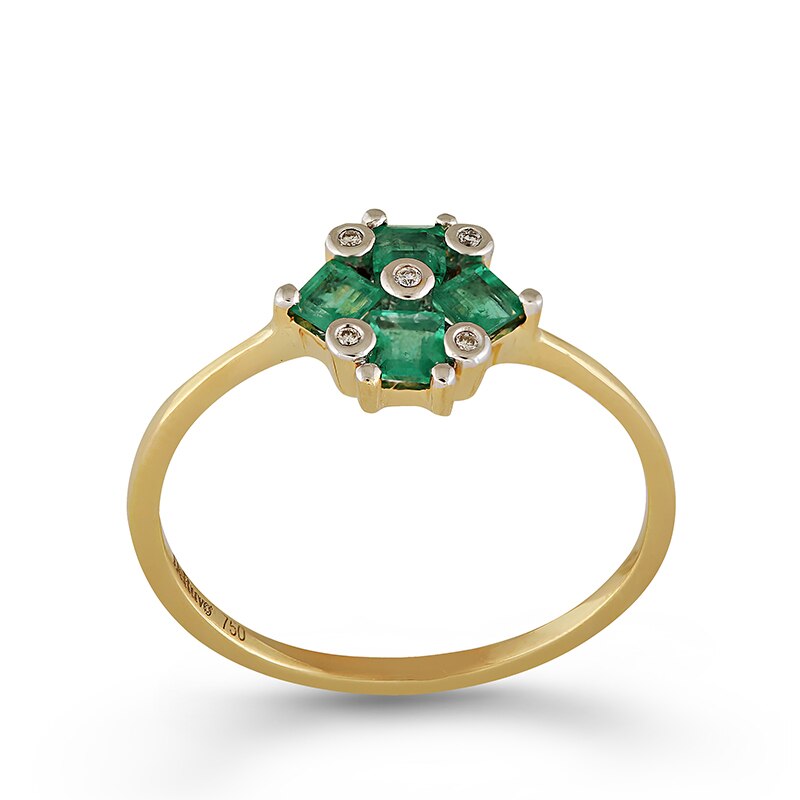 Inel Deruvo Aur 18k Diamante, Smaralde, 54 R25069E-Y