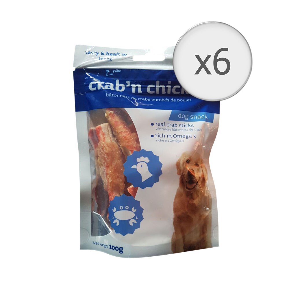 Recompense pentru caini Filous Baton, Crabi si Pui, 6 x 100 g