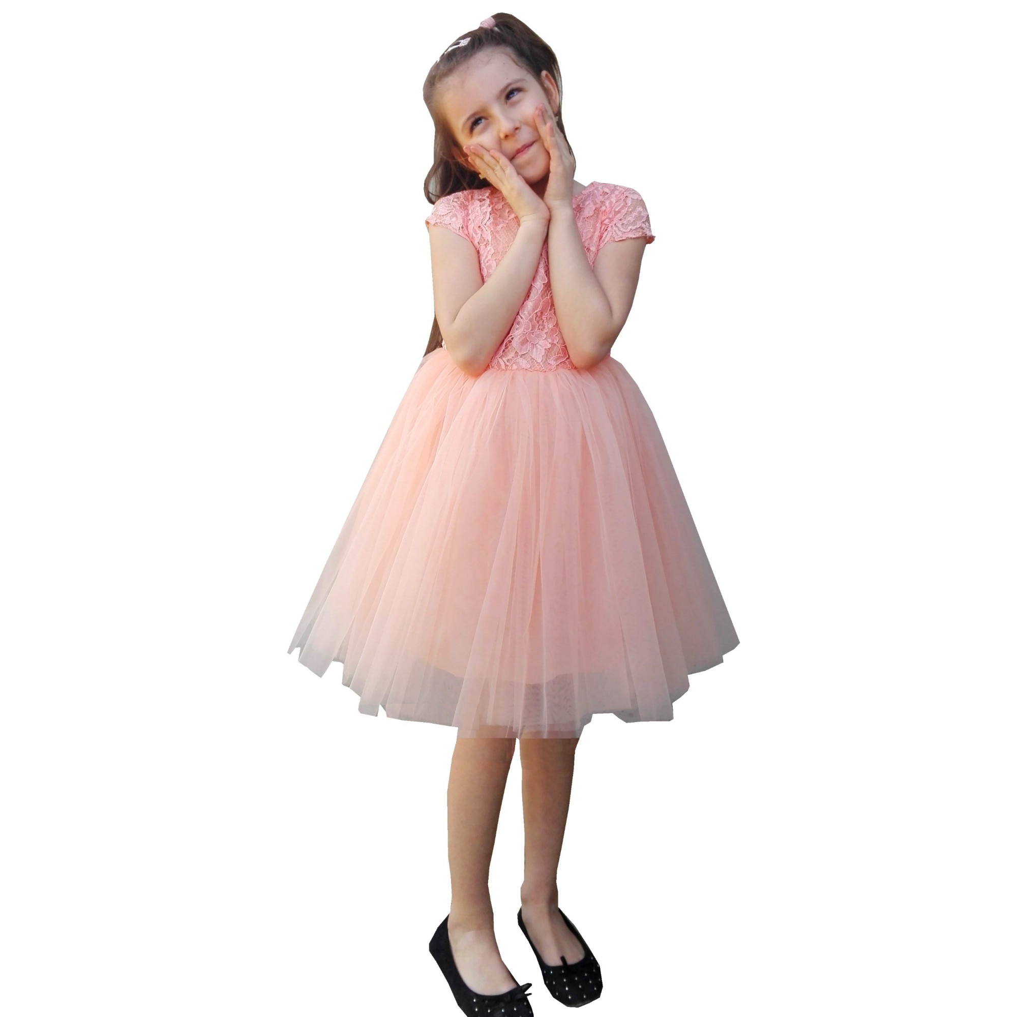 Rochie Roz cu fundita detasabila PTK