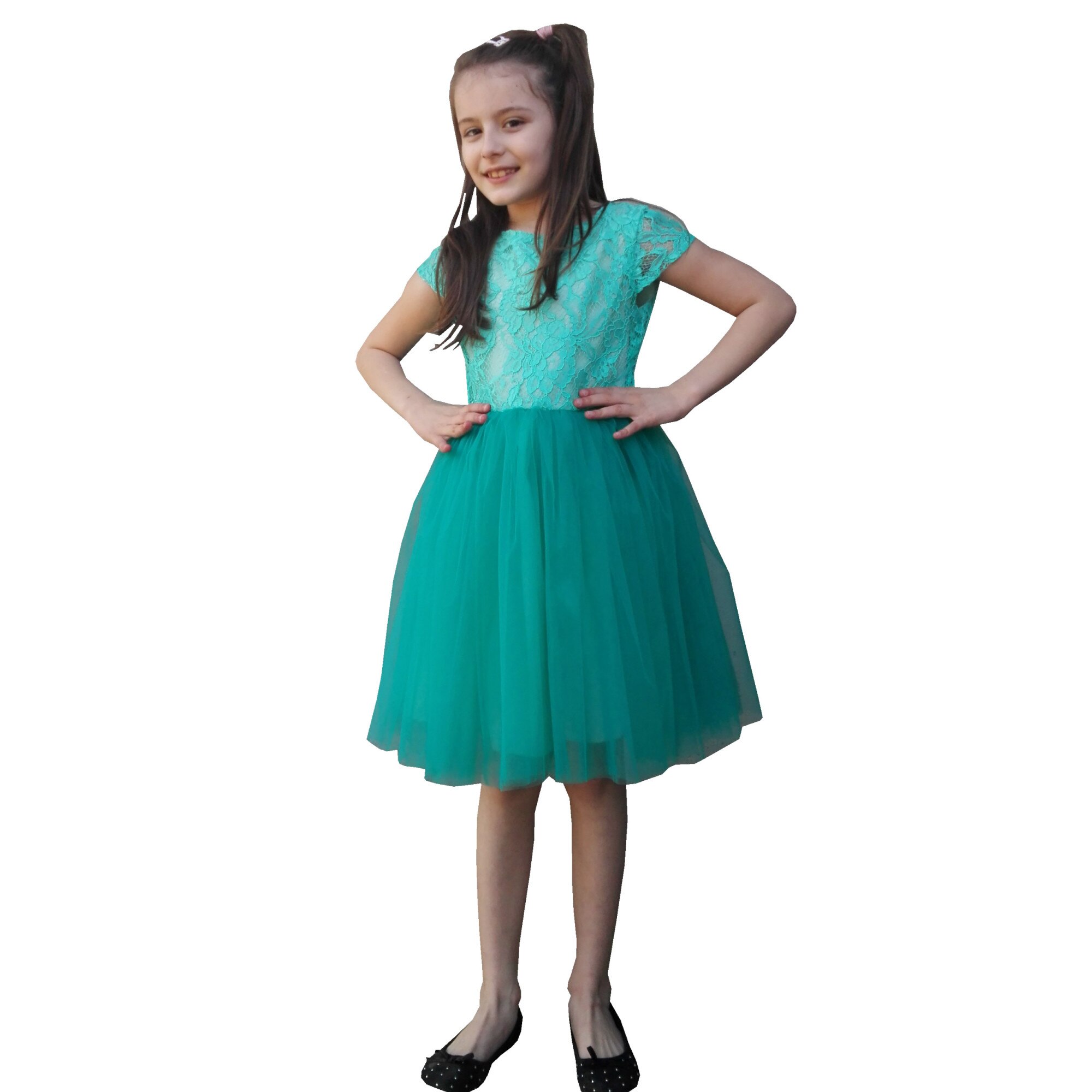 Rochie Turcoaz cu fundita detasabila PTK