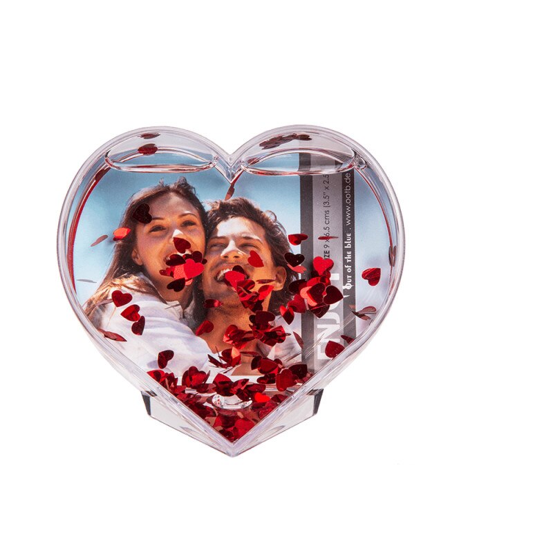 Glob 3D pentru fotografii cu confetti inimioare - 9 x 9 cm, Radar 94/2179