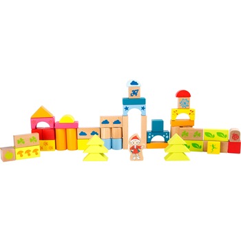 Set 50 cuburi de lemn cu galetusa Set 50 cuburi de lemn cu galetusa