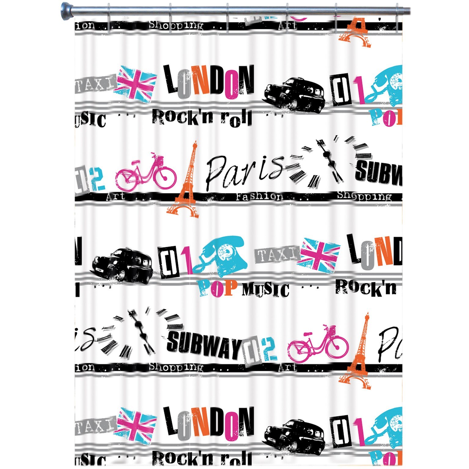 Perdea de dus vinil imprimata London 180x200cm Arvix