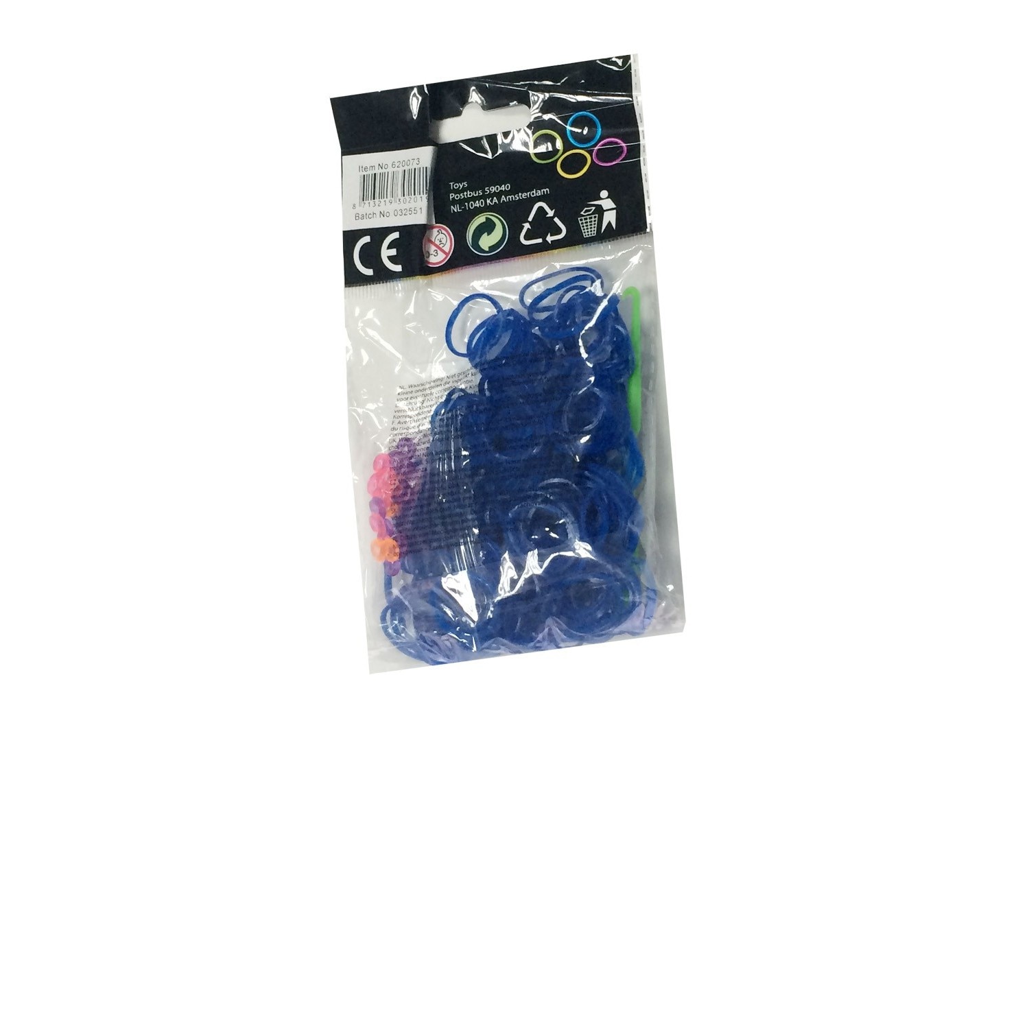Set 250 inele de silicon albastre Loombands + unelte