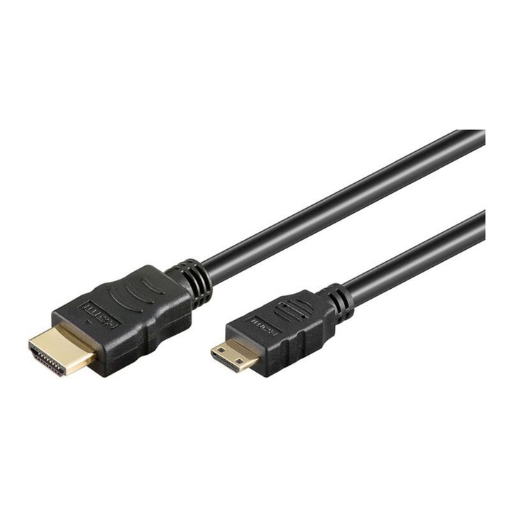 Кабел HDMI - mini HDMI Goobay, Ethernet, позлатен, 2м - eMAG.bg