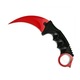 Cutit Karambit, rosu, 18.5 cm