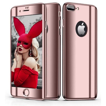 Husa telefon Apple Iphone 6 Plus /6S Plus ofera protectie Completa 360 Ultrasubtire Rose Mirror + Folie Sticla Husa telefon Apple Iphone 6 Plus /6S Plus ofera protectie Completa 360 Ultrasubtire Rose Mirror + Folie Sticla