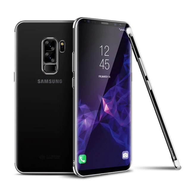 Husa Samsung Galaxy S9 Flippy Transparent cu Margini Argintii
