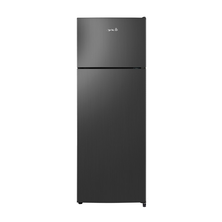 Frigider cu 2 usi Arielli ART-216DID, Racire statica, Zona Fresh, Congelare rapida, Usi reversibile, Iluminare LED, 211 l, H 142.8 cm, Clasa E, Negru