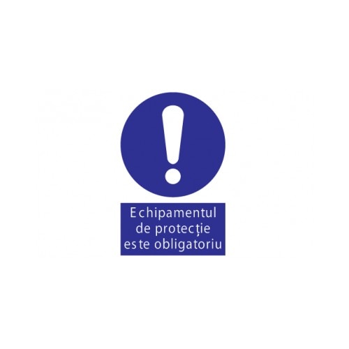 Sticker decorativ StickerStore Echipamentul de protectie este obligatoriu, 30x20 cm, Albastru