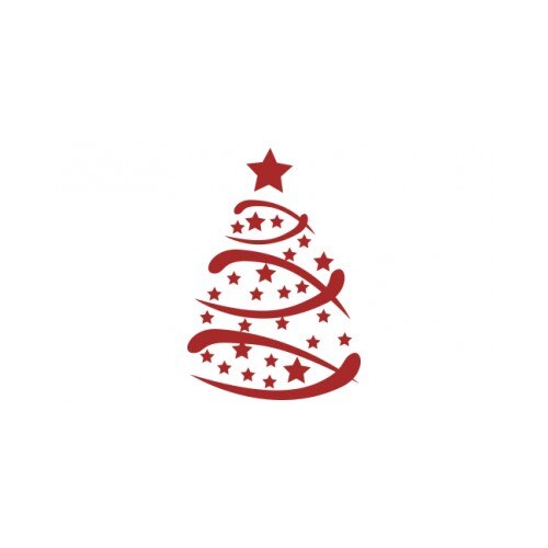 Sticker decorativ StickerStore Brad decorativ, 50x35 cm, Rosu