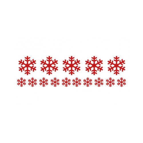 Sticker decorativ StickerStore Fulgi de nea, 50x14 cm, Rosu