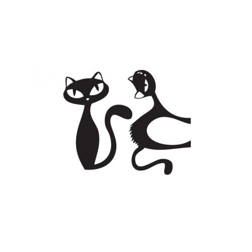 Sticker decorativ StickerStore Pisici set 1, 45x37 cm, Negru