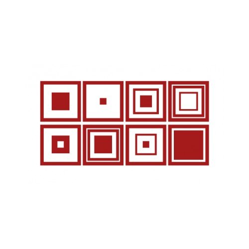 Sticker decorativ StickerStore Patratele, 100x50 cm, Rosu