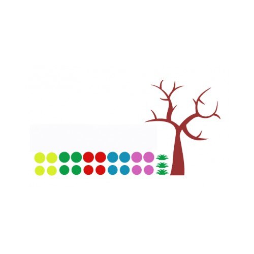 Sticker decorativ StickerStore Copac cu buline, 80x100 cm, Multicolor