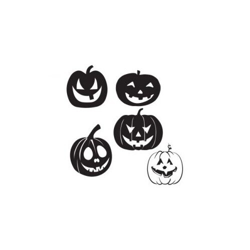 Sticker decorativ StickerStore Dovleci pentru Halloween, 46x45 cm, Negru