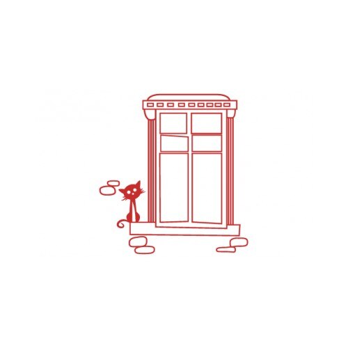 Sticker decorativ StickerStore Fereastra, 60x65 cm, Rosu