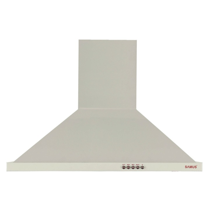 Hota Samus HS604DHR, Semineu conica, 1 motor, Putere absorbtie 400 mc/h, Filtru metalic, 60 cm, Bej