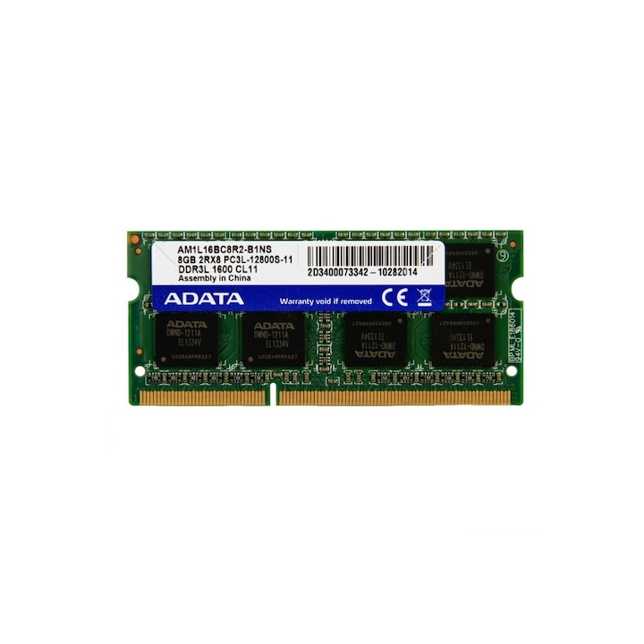 Memorie RAM 8 GB sodimm ddr3L, 1600 Mhz, Adata original, pentru laptop